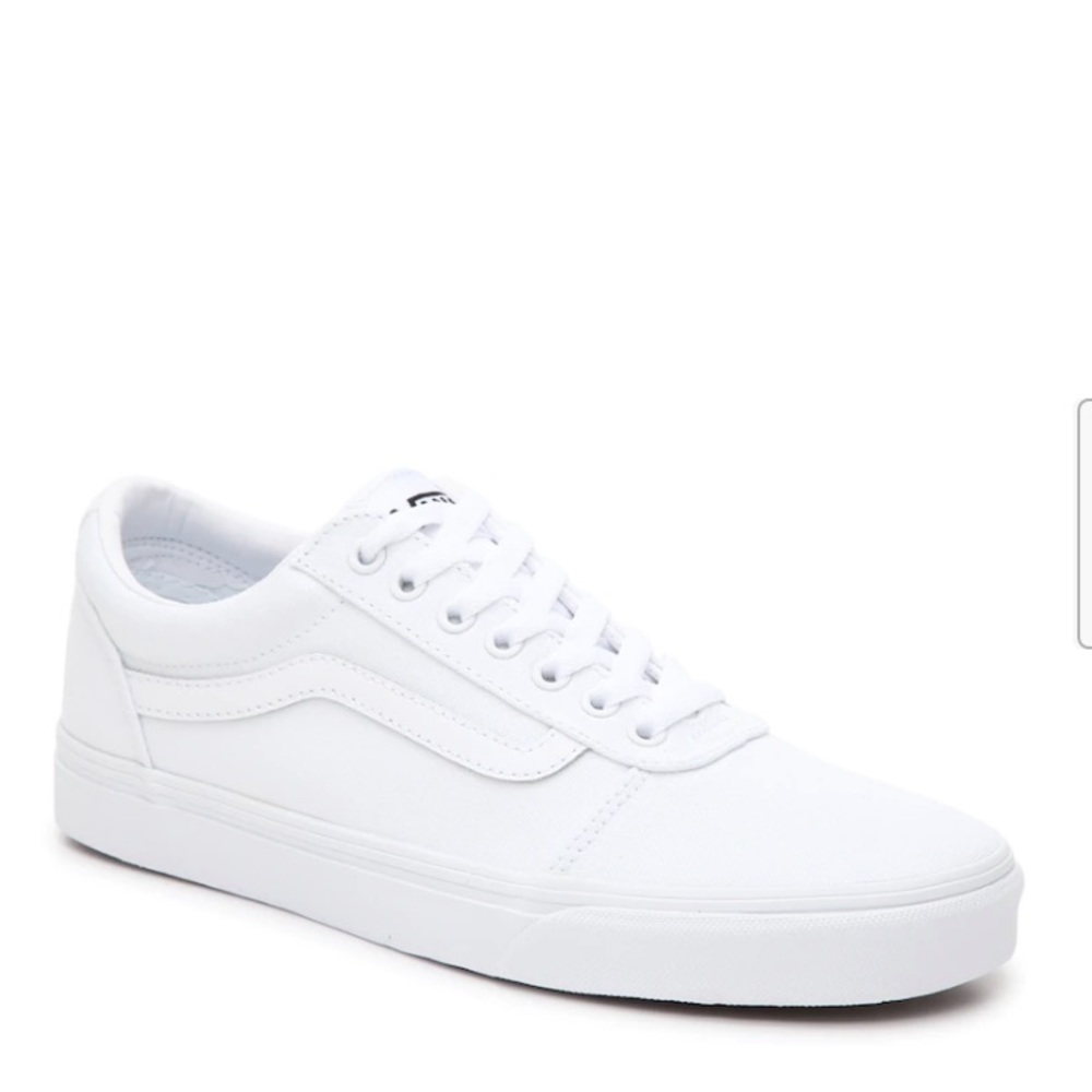 White Leather Vans, women’s size 8